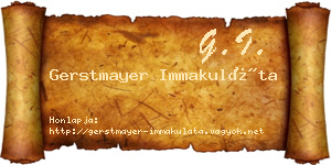 Gerstmayer Immakuláta névjegykártya